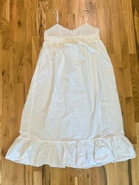 Vintage Victoria's Secret Gold Label White Cotton Nightgown Cottagecore Dress M